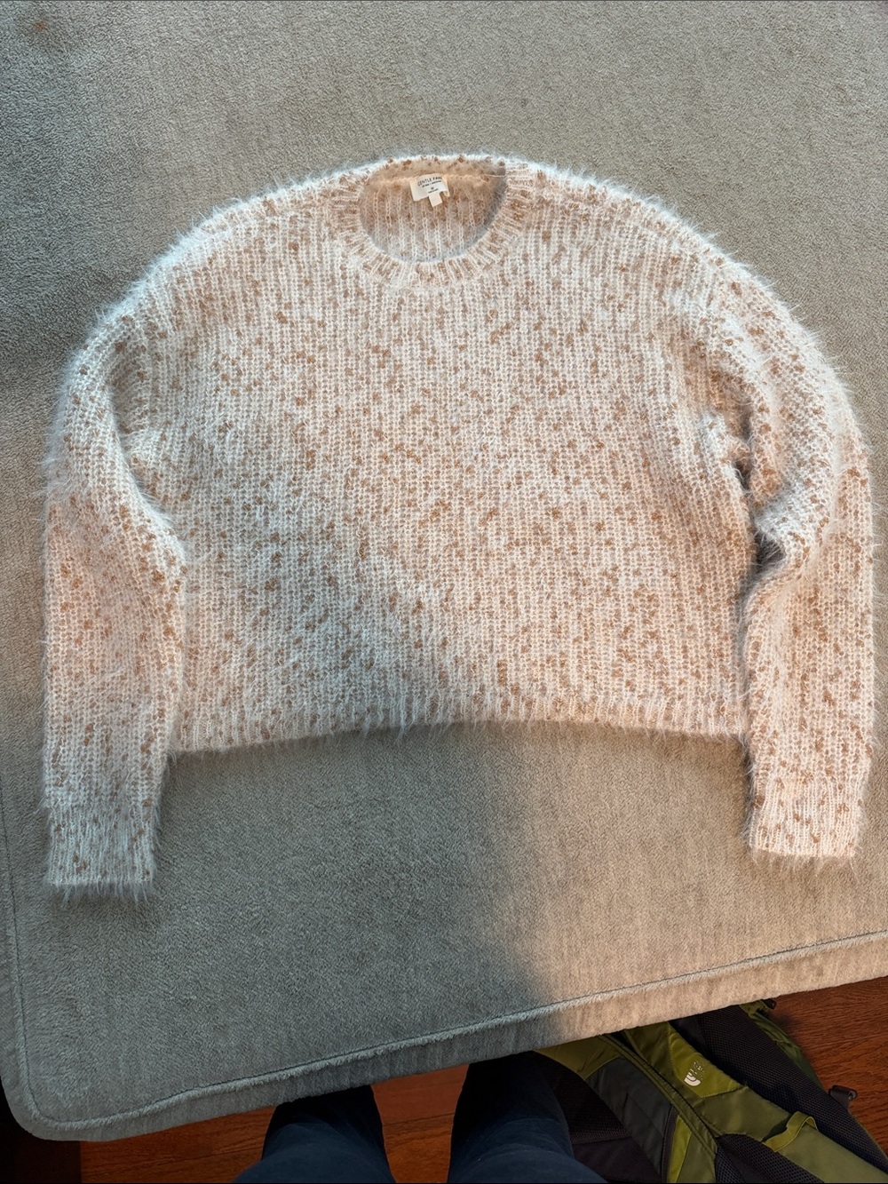 Soft Fuzzy Cream Cropped Sweater - Women